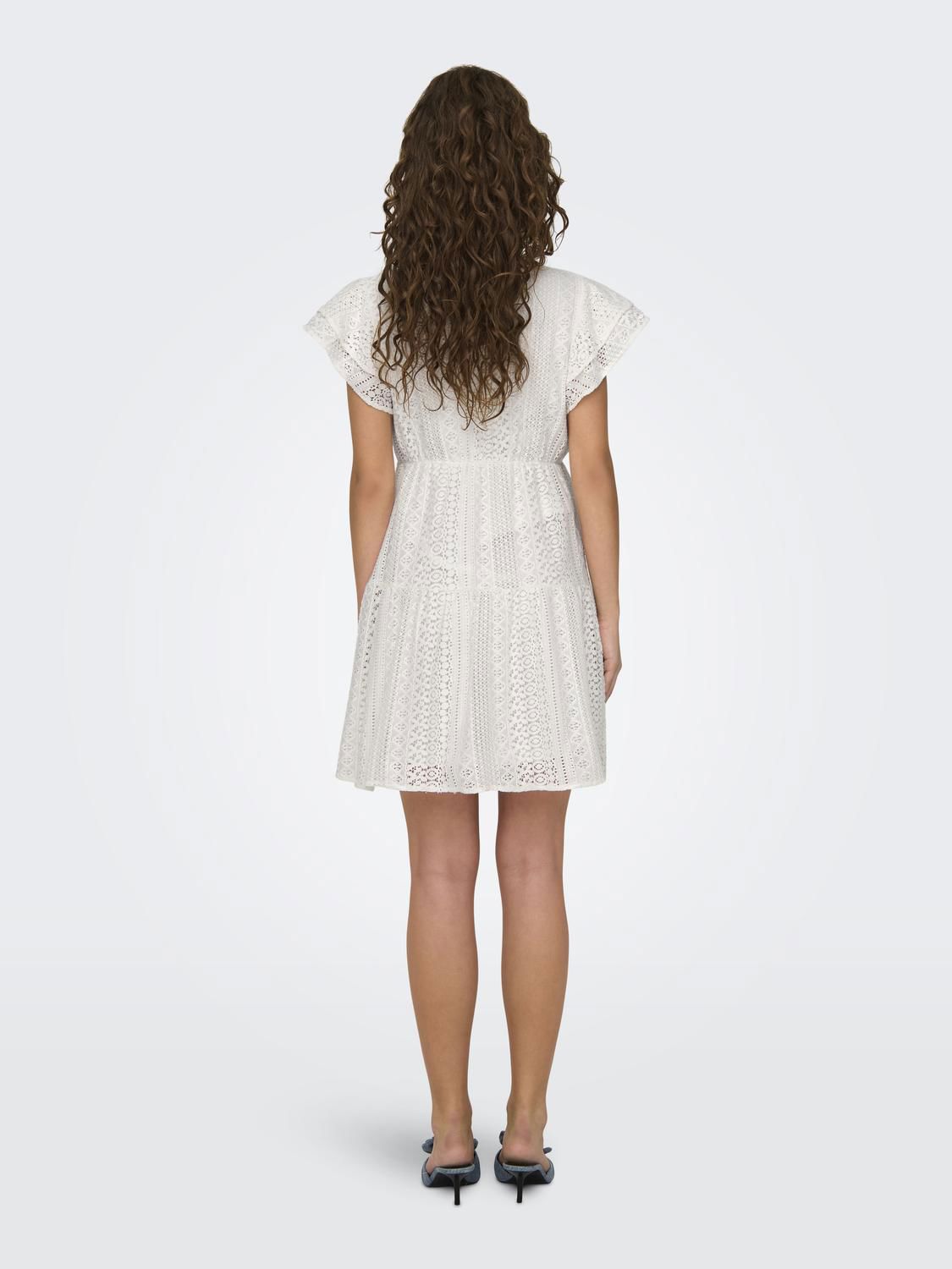 Onlhelena Lace Capsl Dress Wvn Noos Hvit