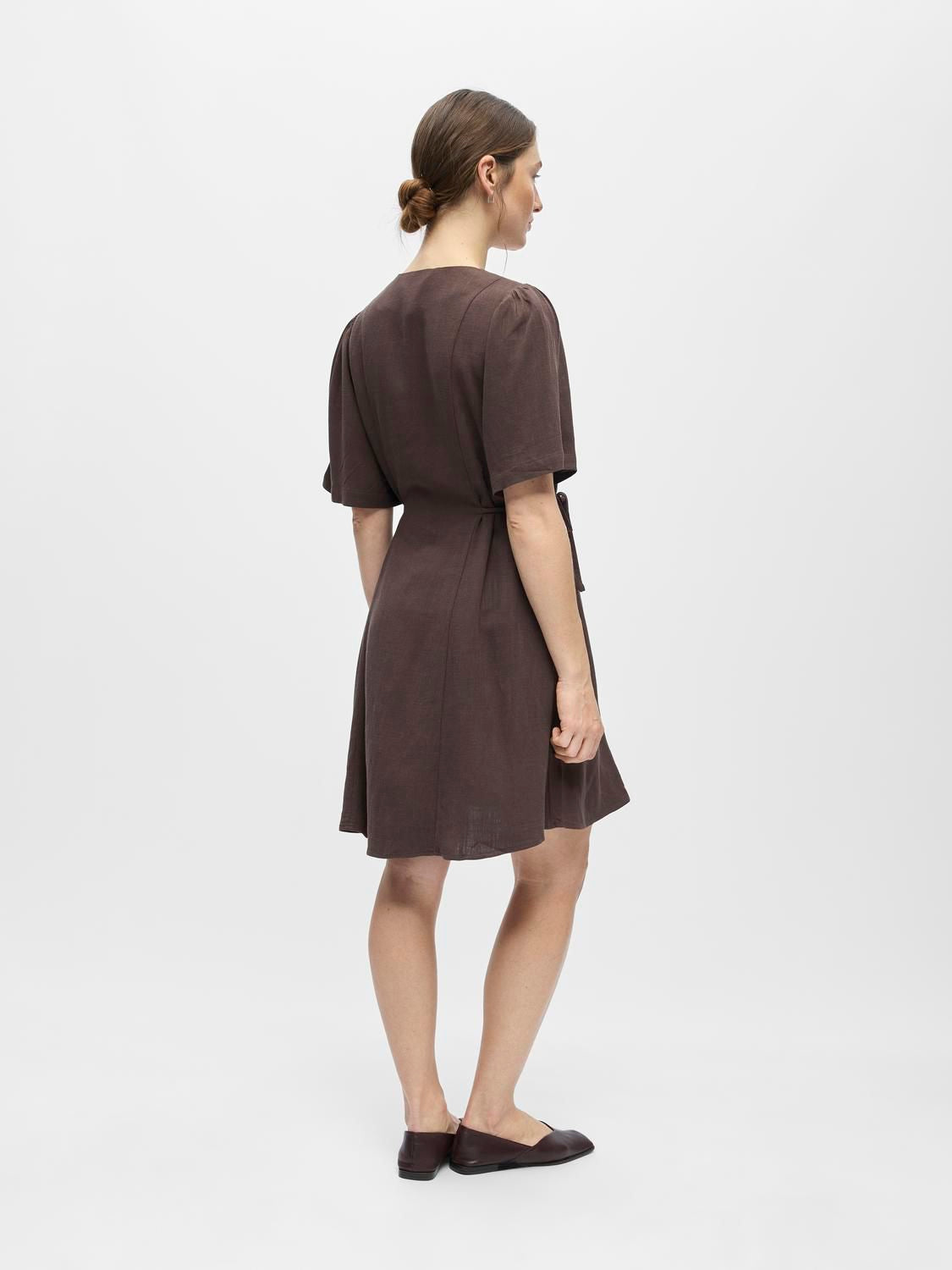 Objsanne S/s Re Short Dress 145 Nd Brun