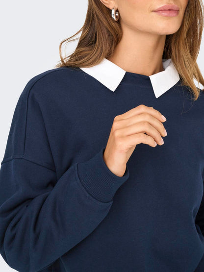 Onldaze L/s Crew Neck Swt Noos Mørkeblå