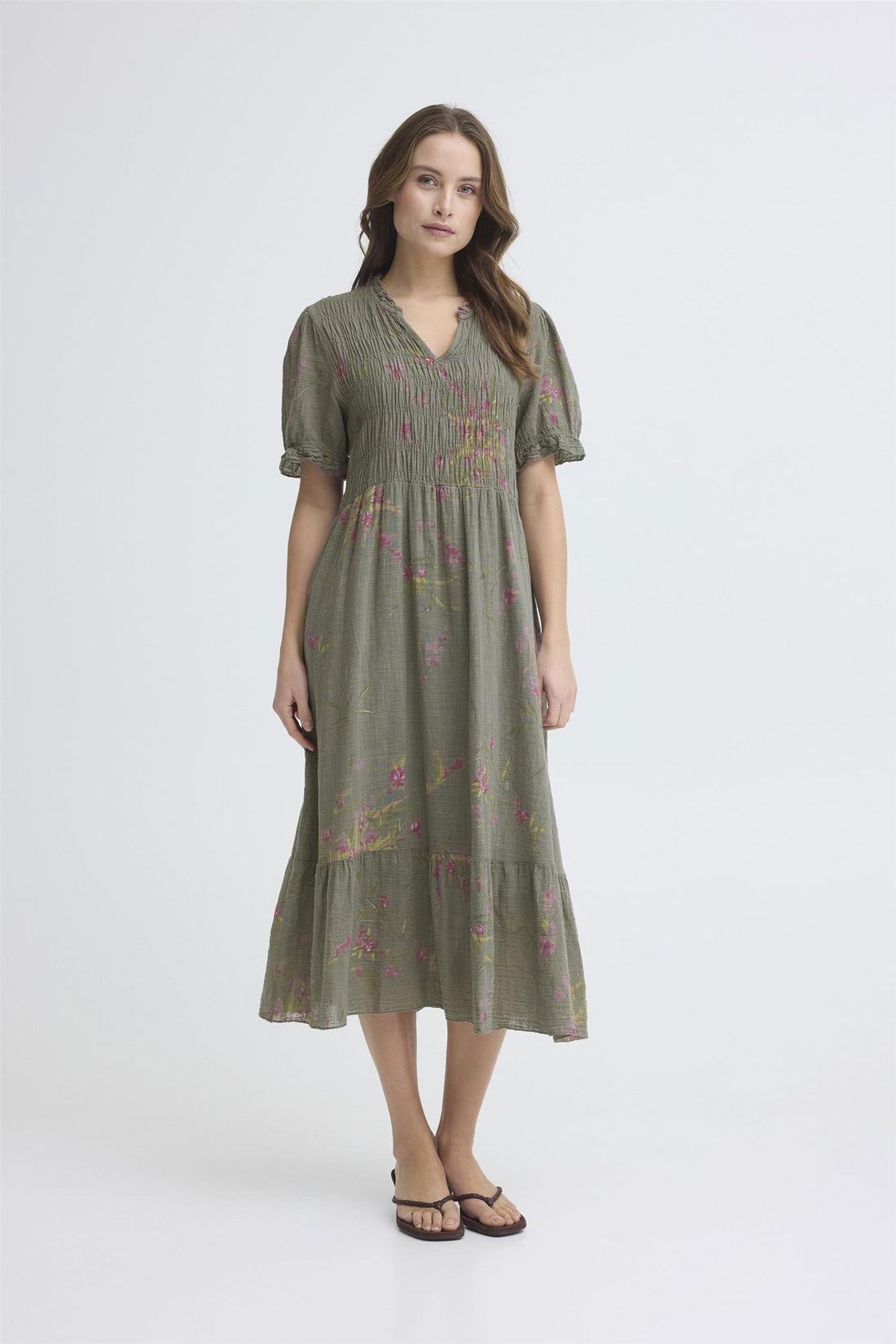 Sbalexa G Long Flo Dress Grønn