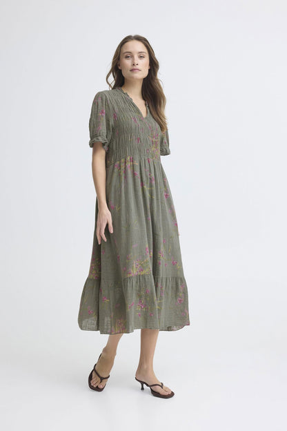 Sbalexa G Long Flo Dress Grønn