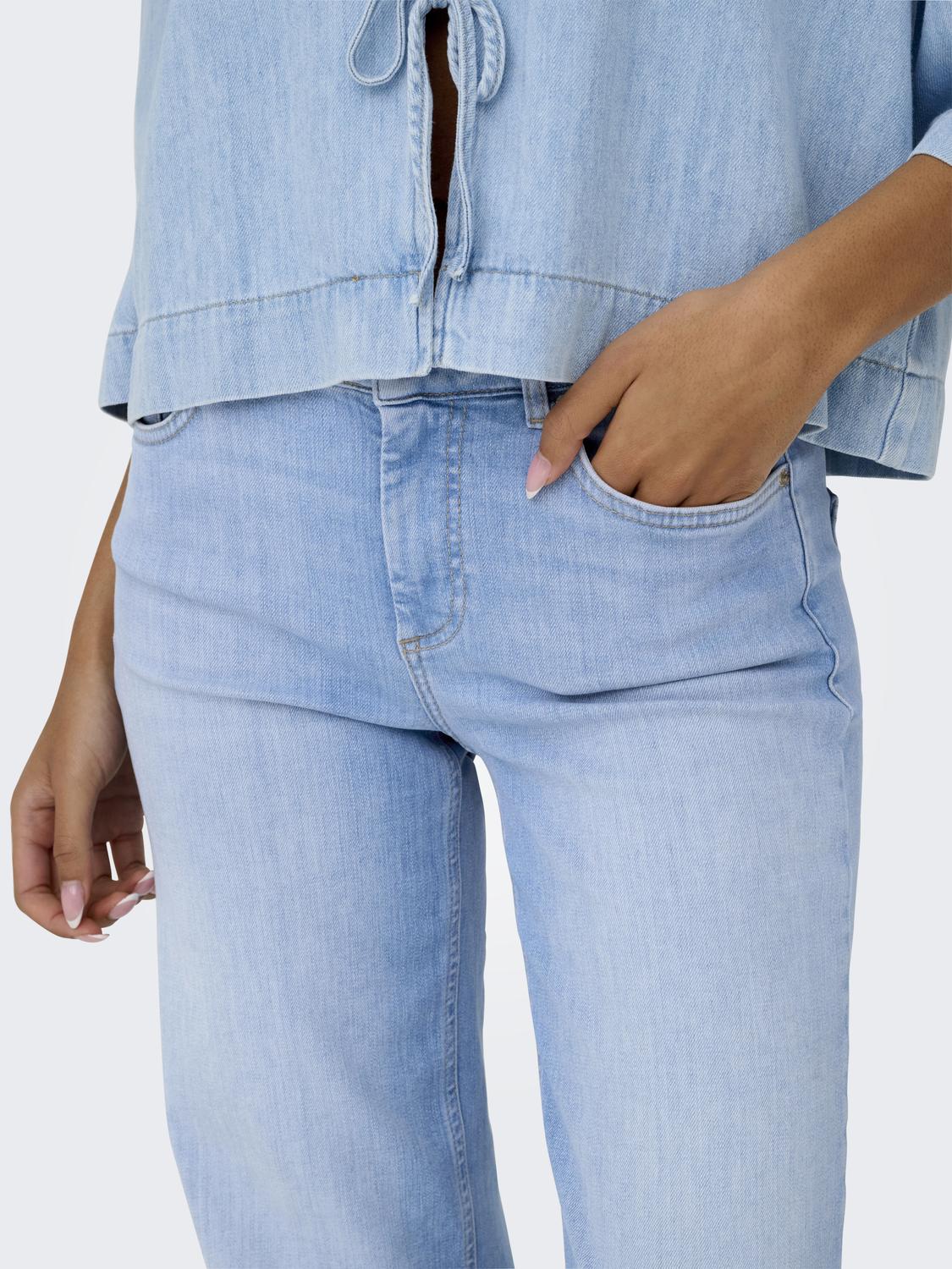 Onlblush Mid Straight Dnm Rea828 Noos Blå