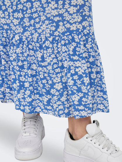 Onlchianti S/s Long Dress Wvn Noos Blå