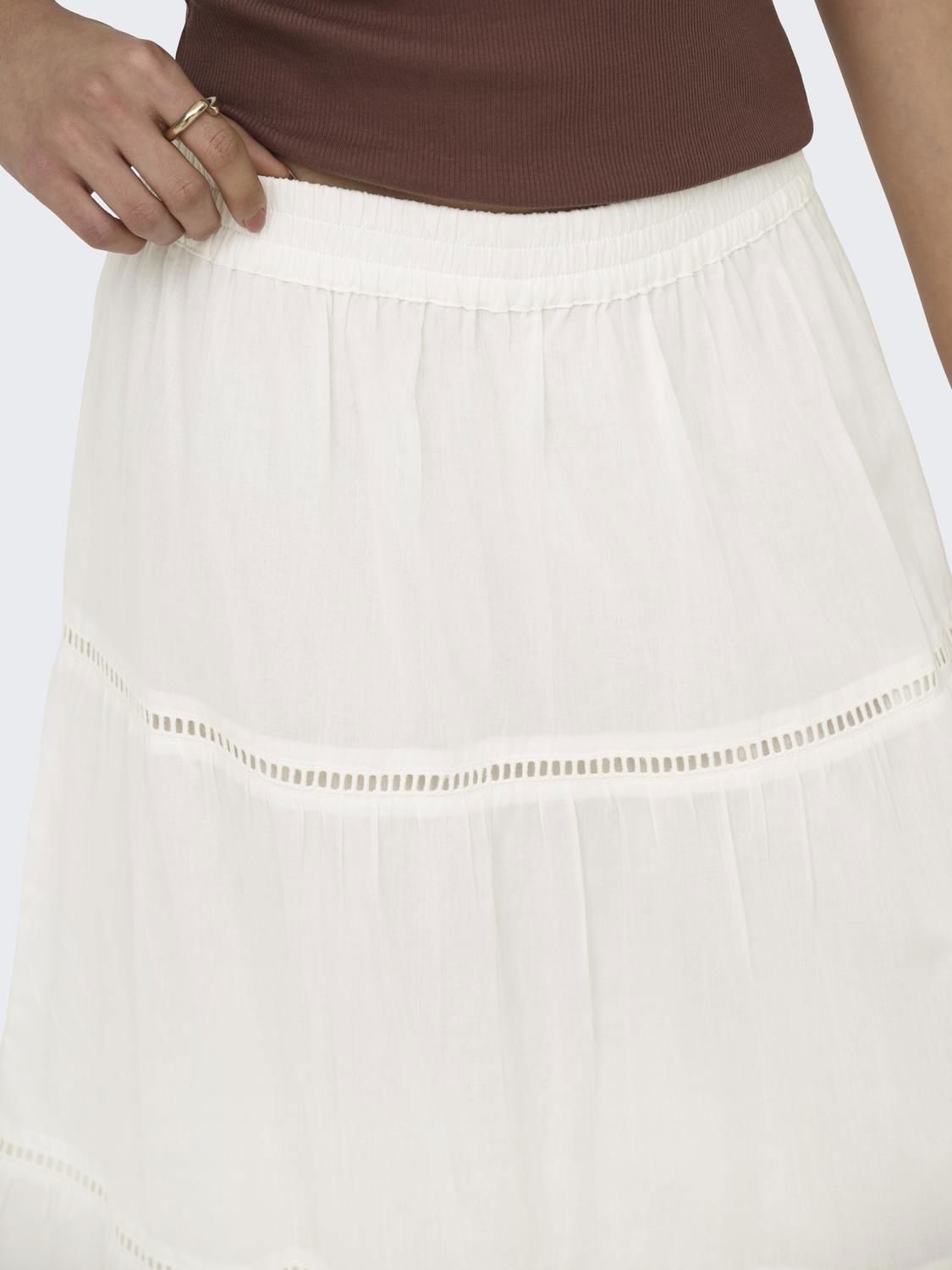 Onlisabella Long Skirt Wvn Hvit