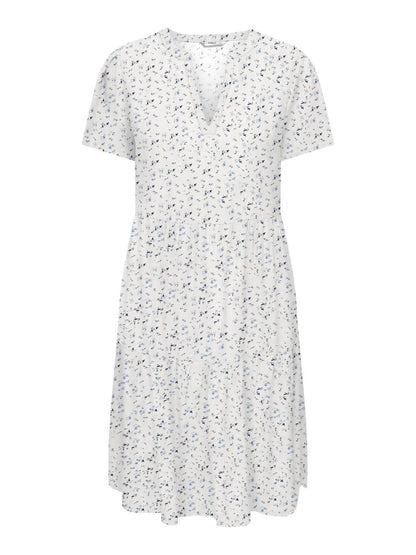 Onlzally S/s Thea Dress Noos Wvn Hvit