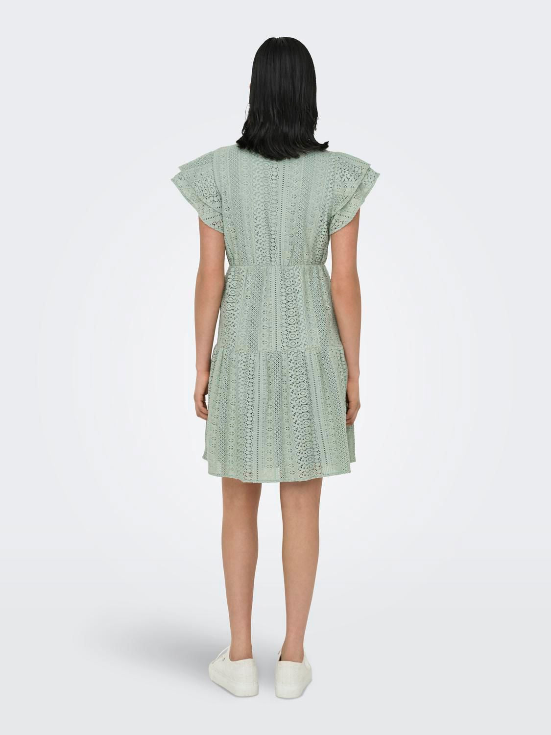 Onlhelena Lace Capsl Dress Wvn Noos Grønn