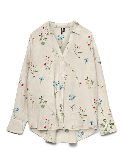 Vmjosie Ls Oversize Shirt Wvn Boo Beige