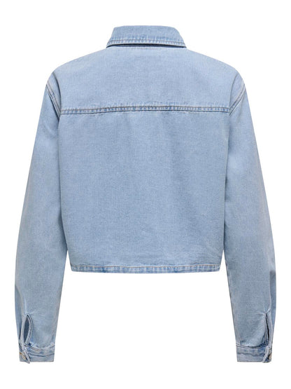 Jdymarly L/s Boxy Shacket  Dnm Noos Blå
