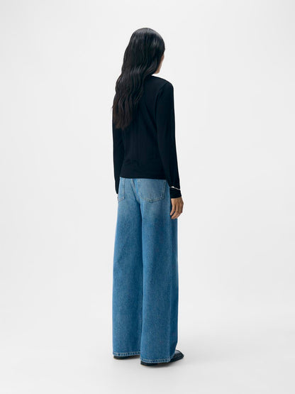 Objzofia Sli L/s O-Neck Top Noos Sort
