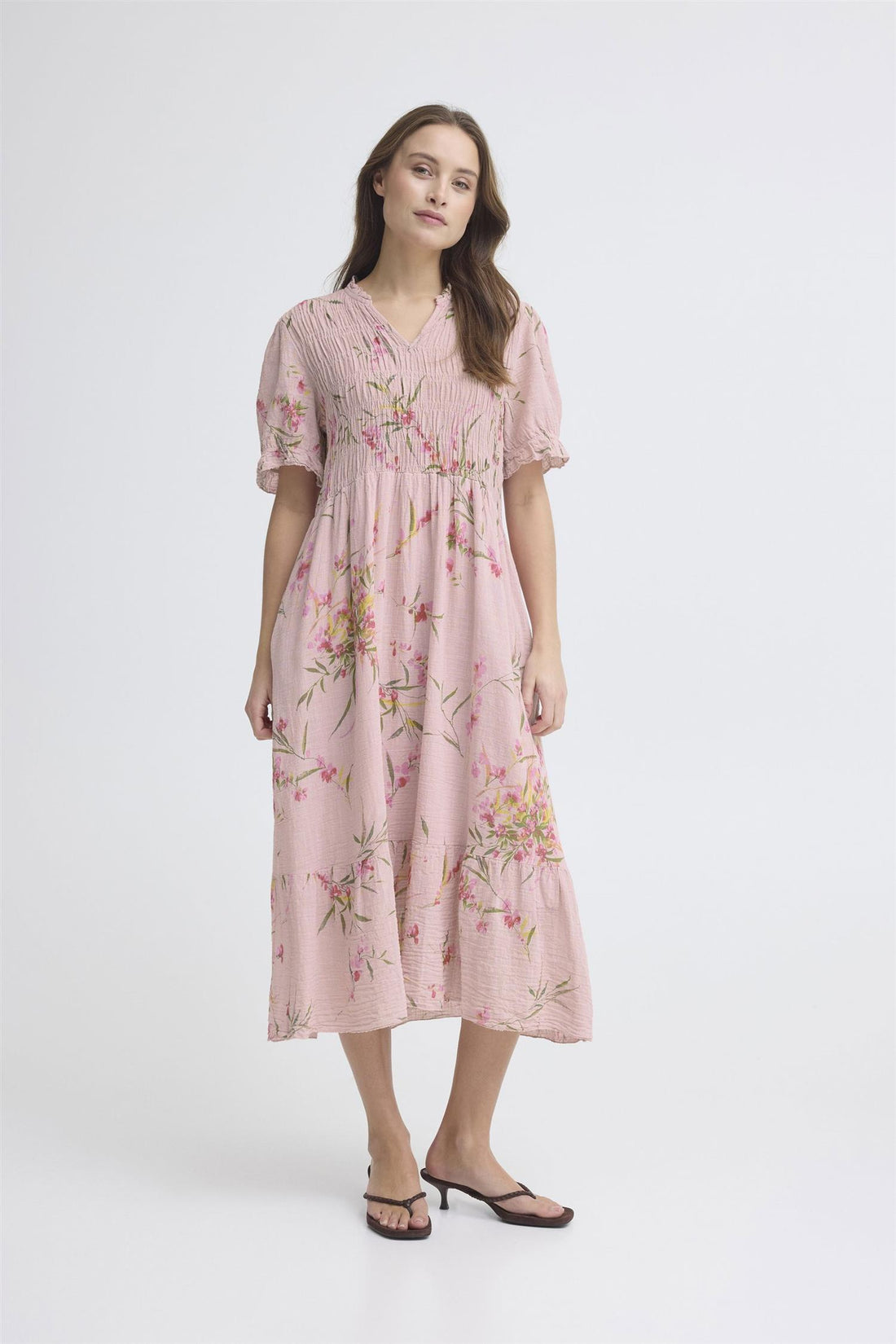 Sbalexa G Long Flo Dress Rosa