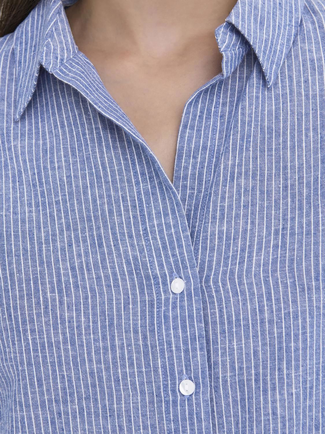 Jdymila L/s Loose Linen Shirt Wvn Dia Blå