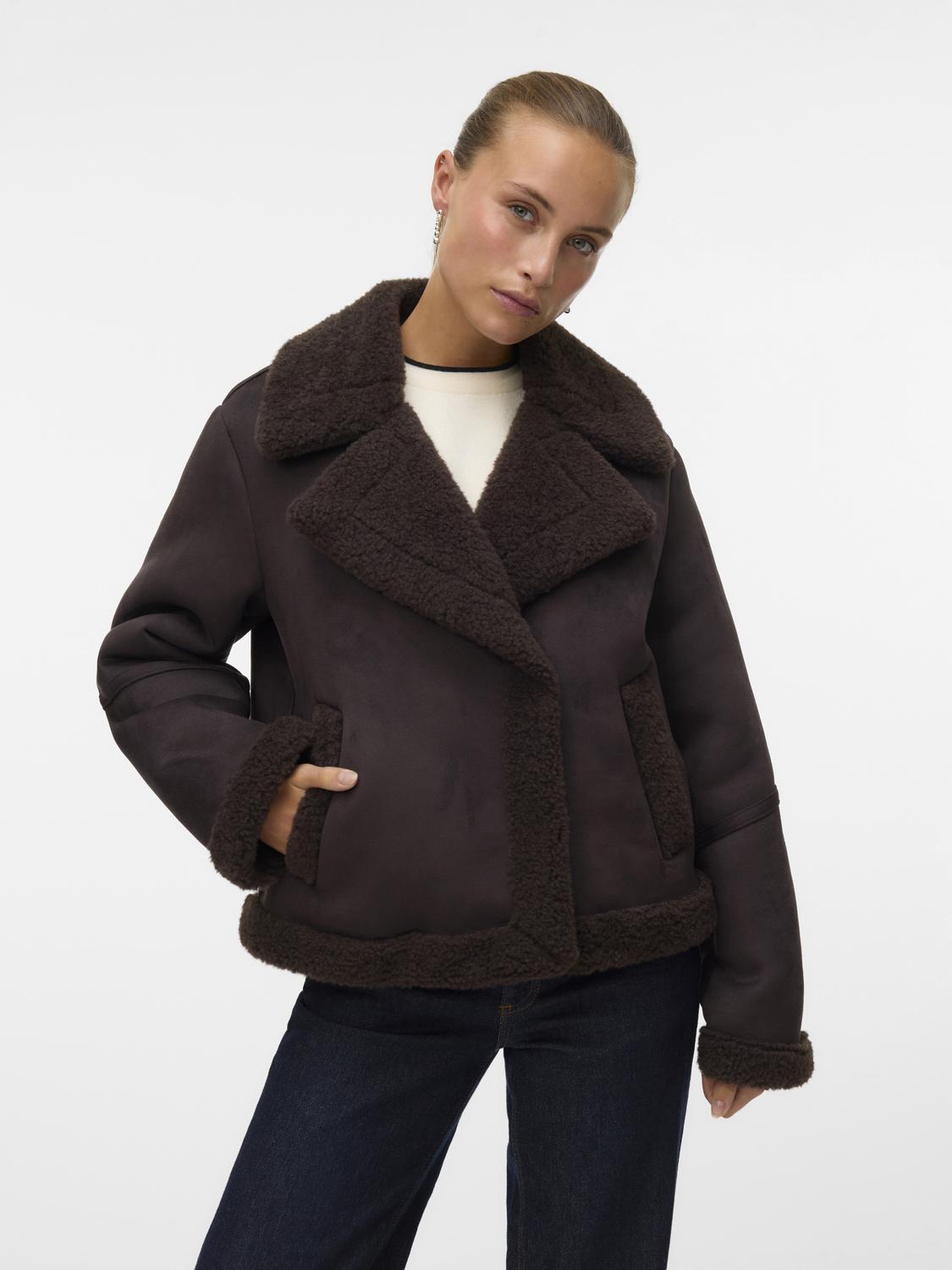 Vmharper Short Jacket Brun