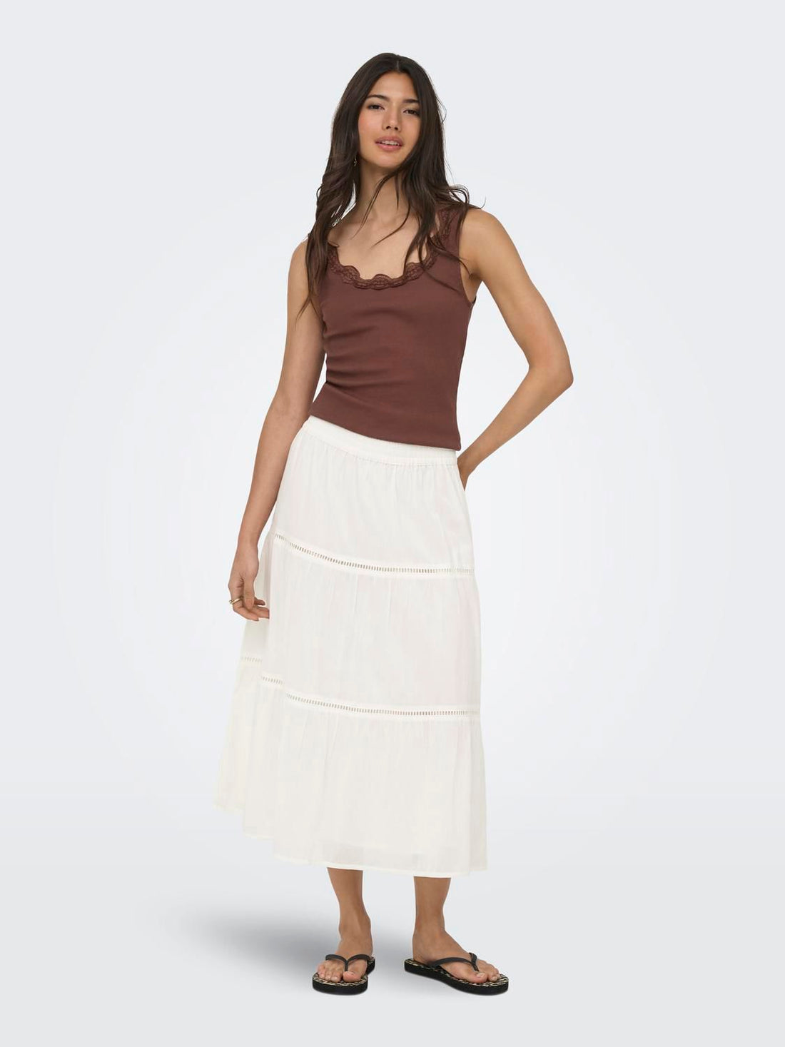 Onlisabella Long Skirt Wvn Hvit