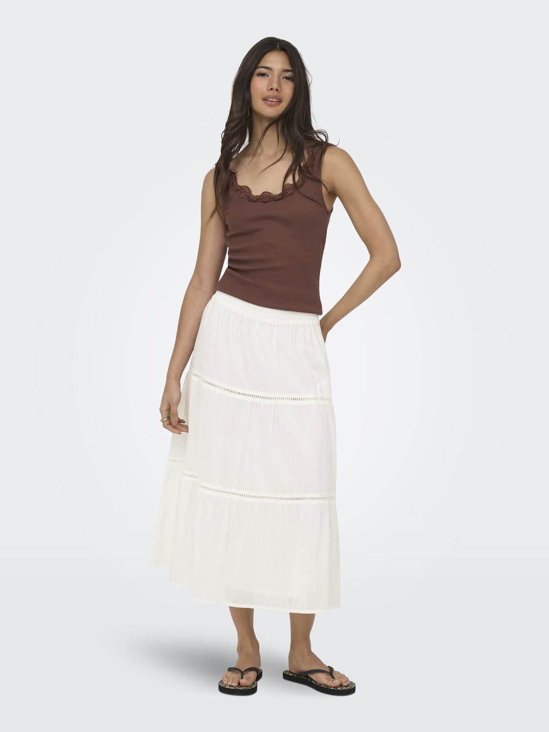 Onlisabella Long Skirt Wvn Hvit