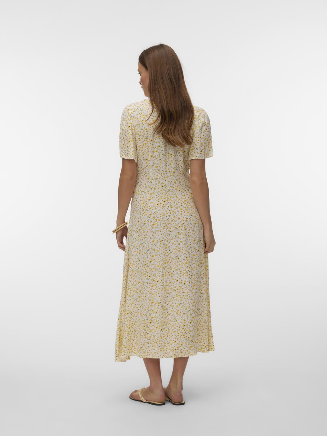 Vmalba Ss Calf Dress Wvn Noos Gul
