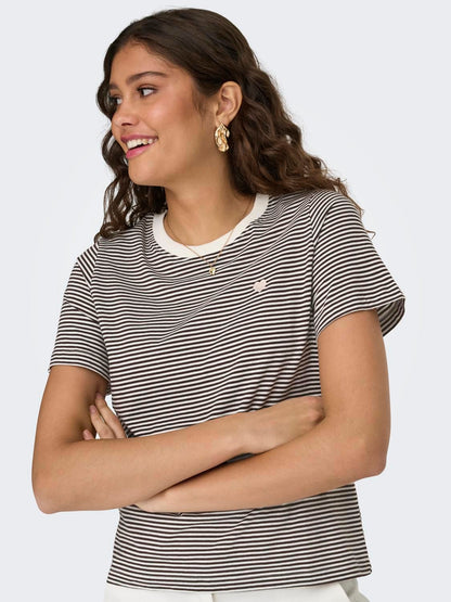 Jdypisa Life S/s Print Top Jrs Noos Svart