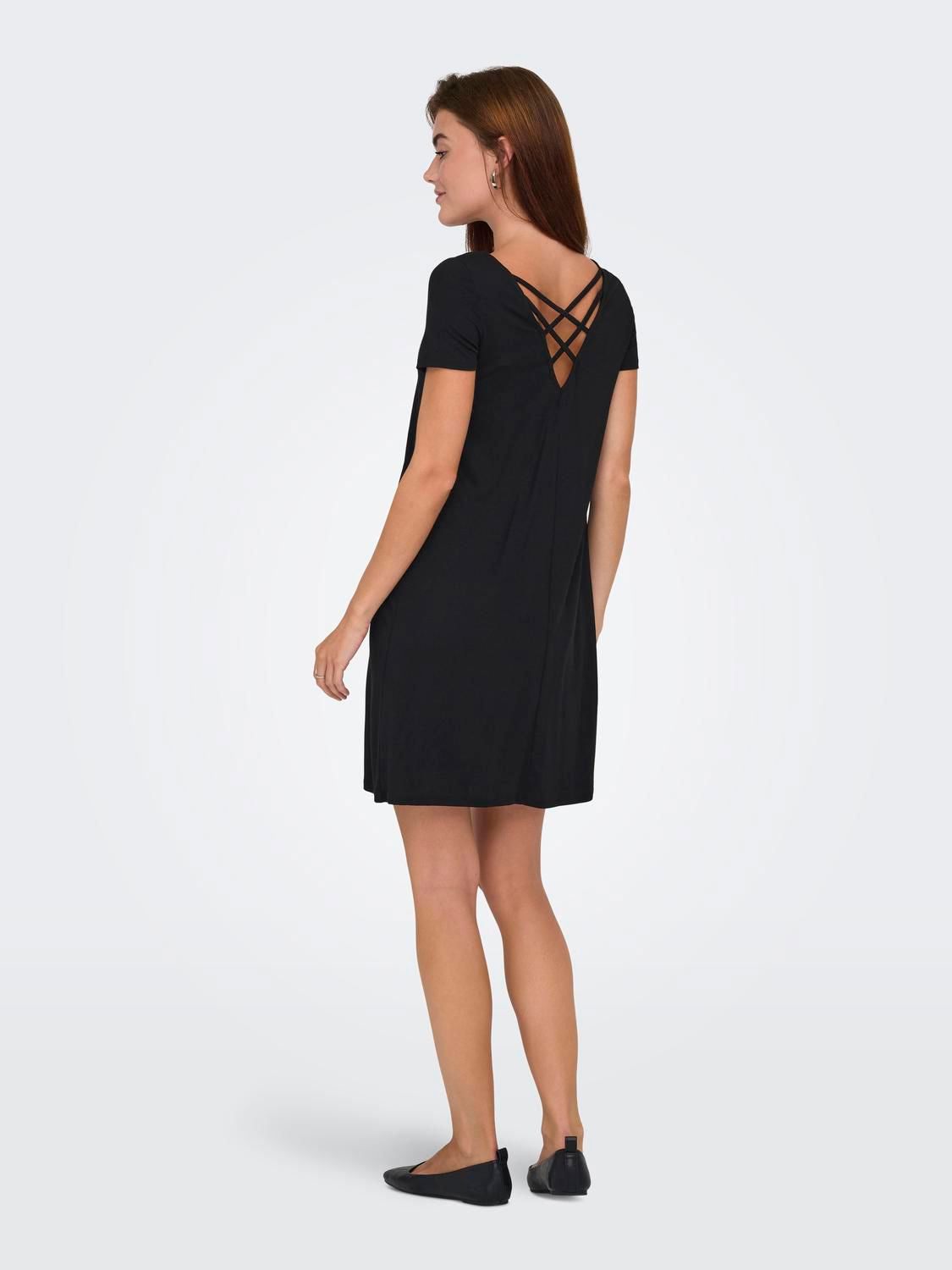 Onlbera Back Lace Up S/s Dress Jrs Noos Sort
