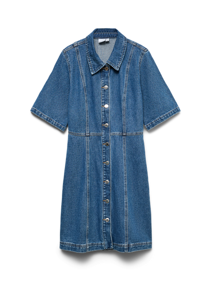 Vmdaisy 2/4 Short Denim Dress Noos Blå