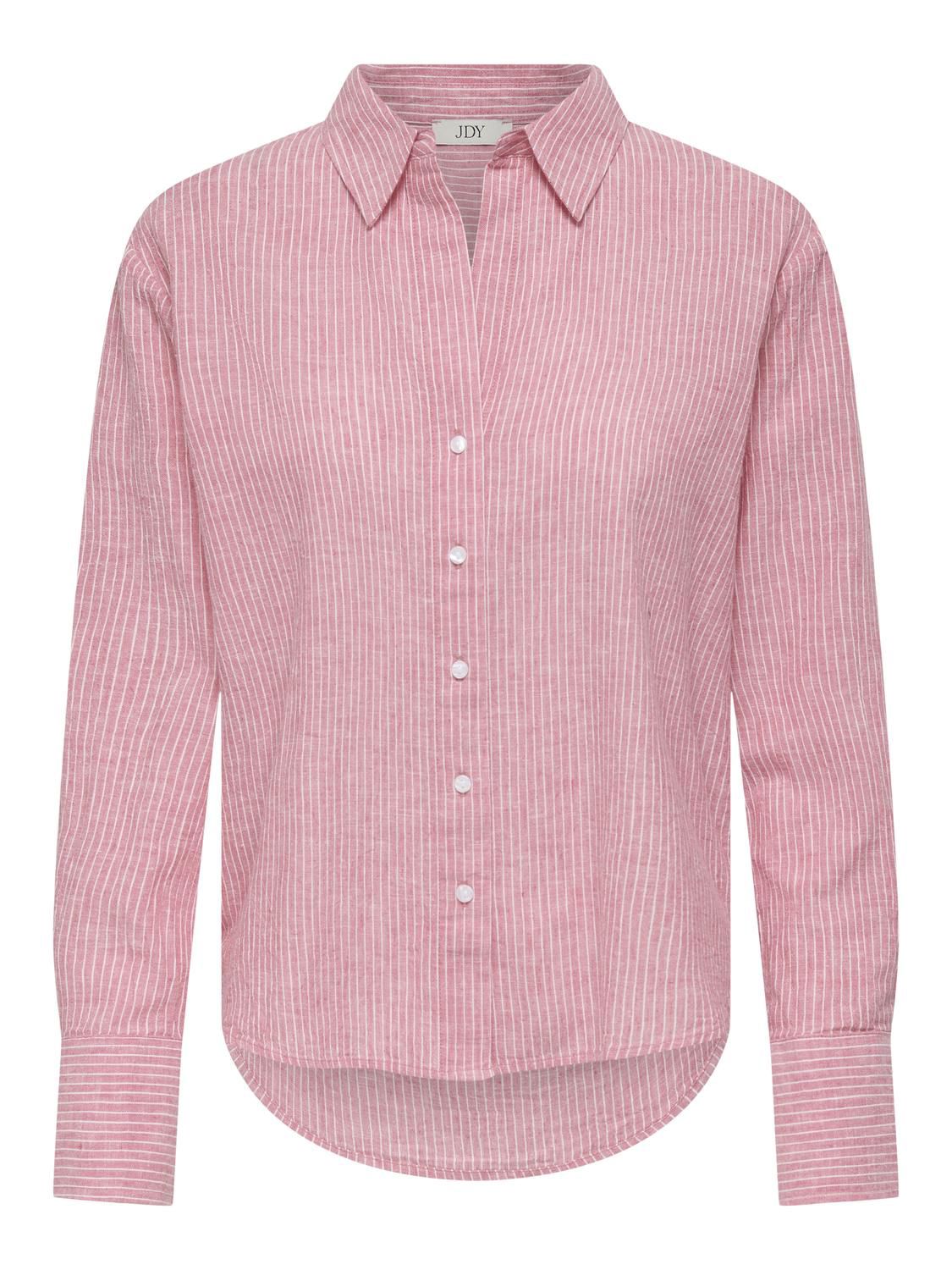 Jdymila L/s Loose Linen Shirt Wvn Dia Rosa