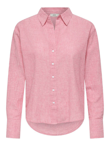 Jdymila L/s Loose Linen Shirt Wvn Dia Rosa