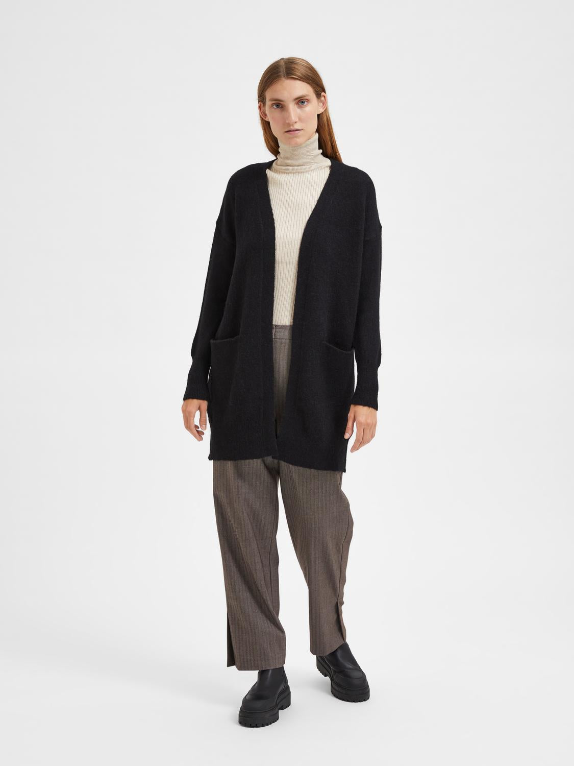 SLFLULU NEW LS KNIT LONG CARDIGAN B NOOS Sort