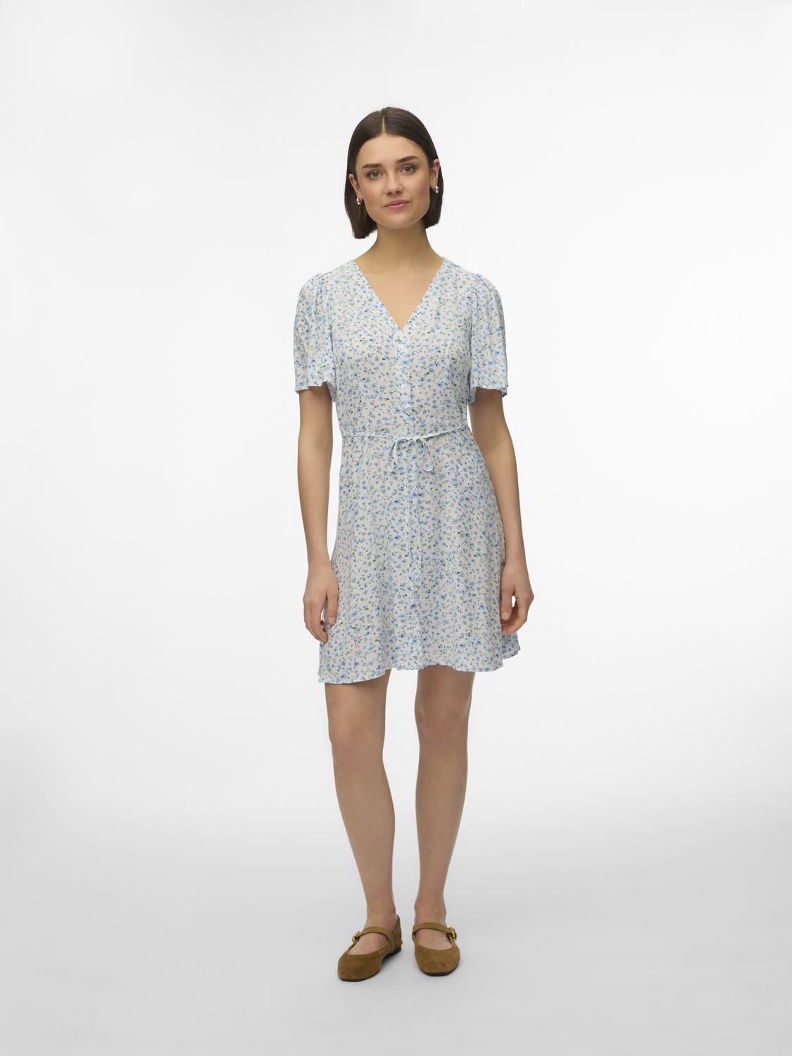 Vmalba Ss Short Dress Wvn Noos Blå