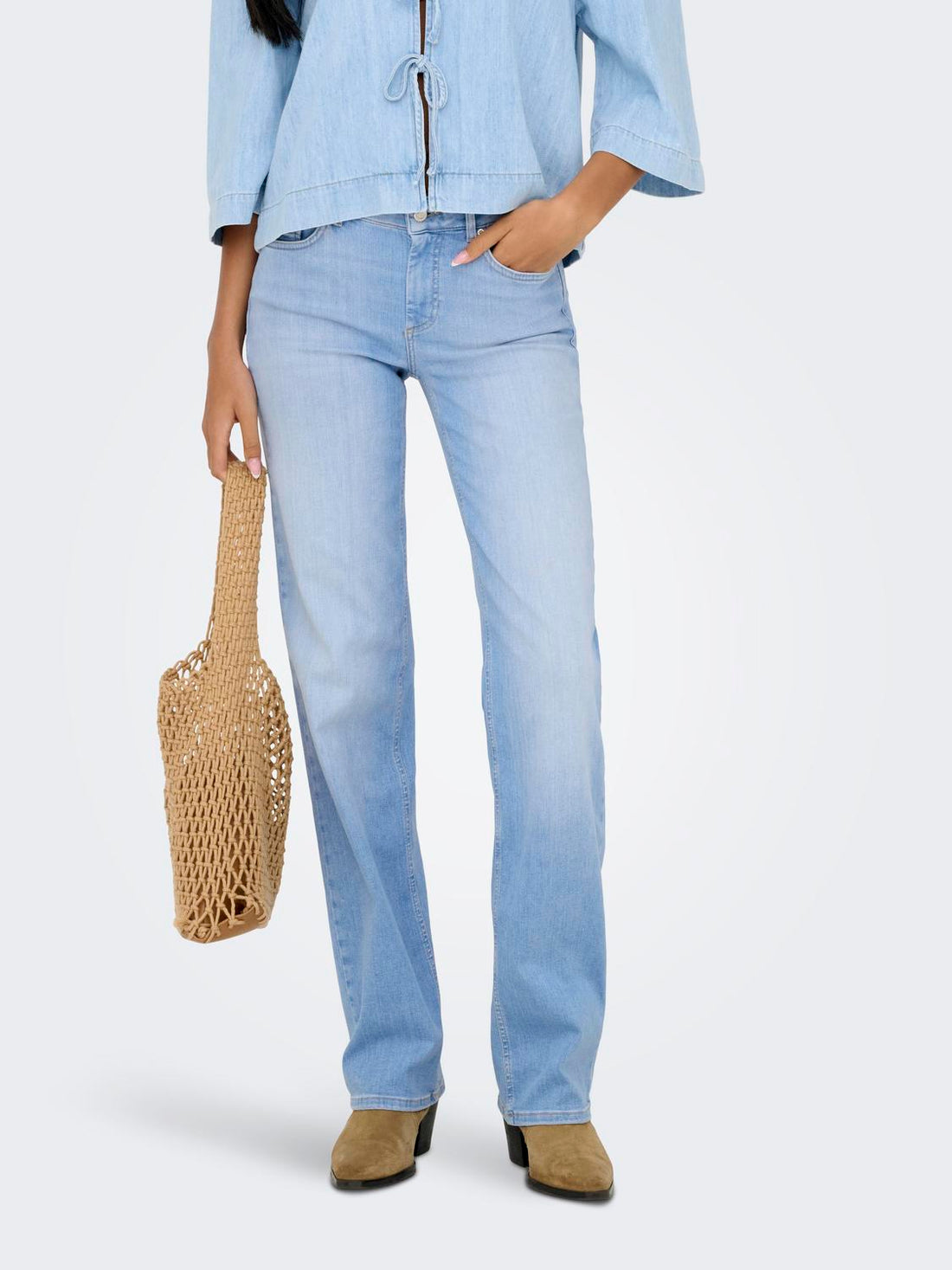 Onlblush Mid Straight Dnm Rea828 Noos Blå