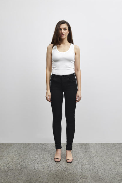 Pzcarmen Hw Jeans Skinny Leg Black Denim