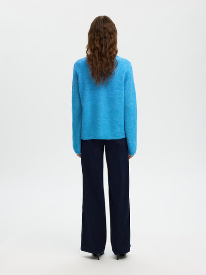 Slwlulu New Ls Knit Cardigan Noos Blå