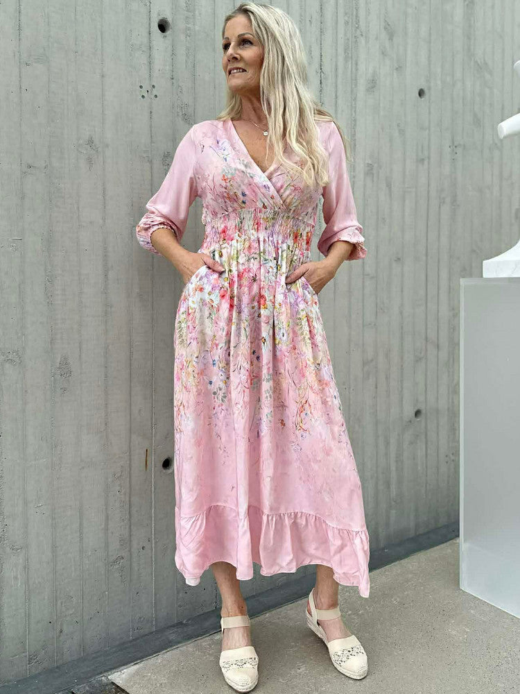 NISHA KJOLE LANG Lys Rosa