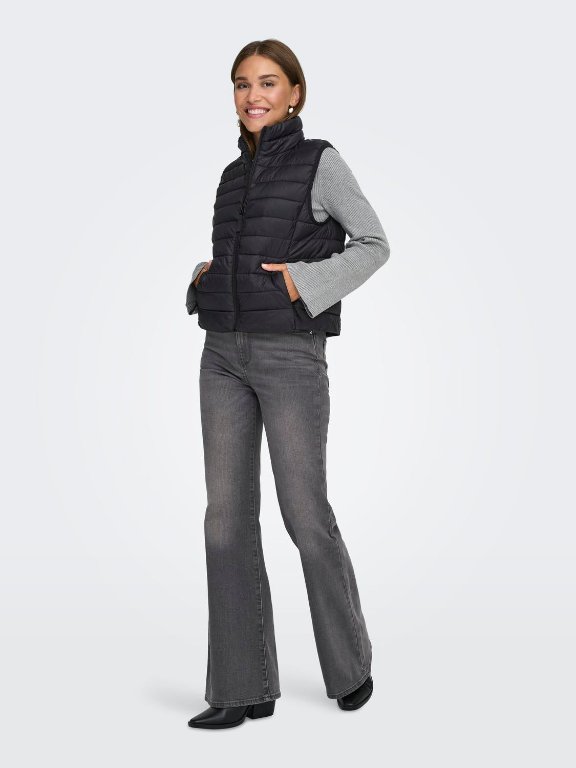 Onltahia Lw Quilted Waistcoat Otw Noos Sort