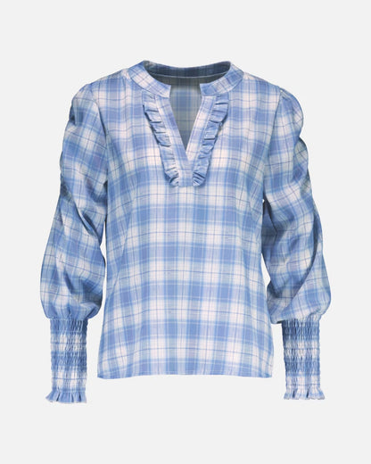 CARMELA SQUARE BLUSE Blå