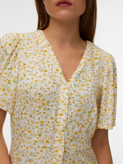 Vmalba Ss Calf Dress Wvn Noos Gul