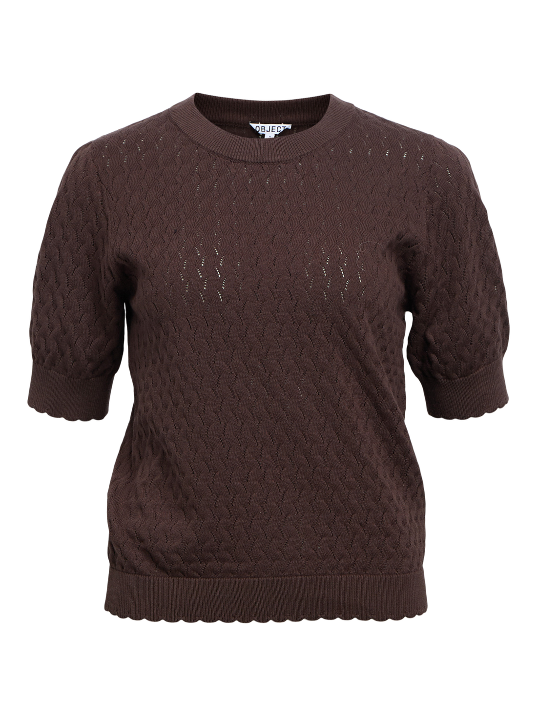 Objflauny S/s Re Knit Top 143 Brun