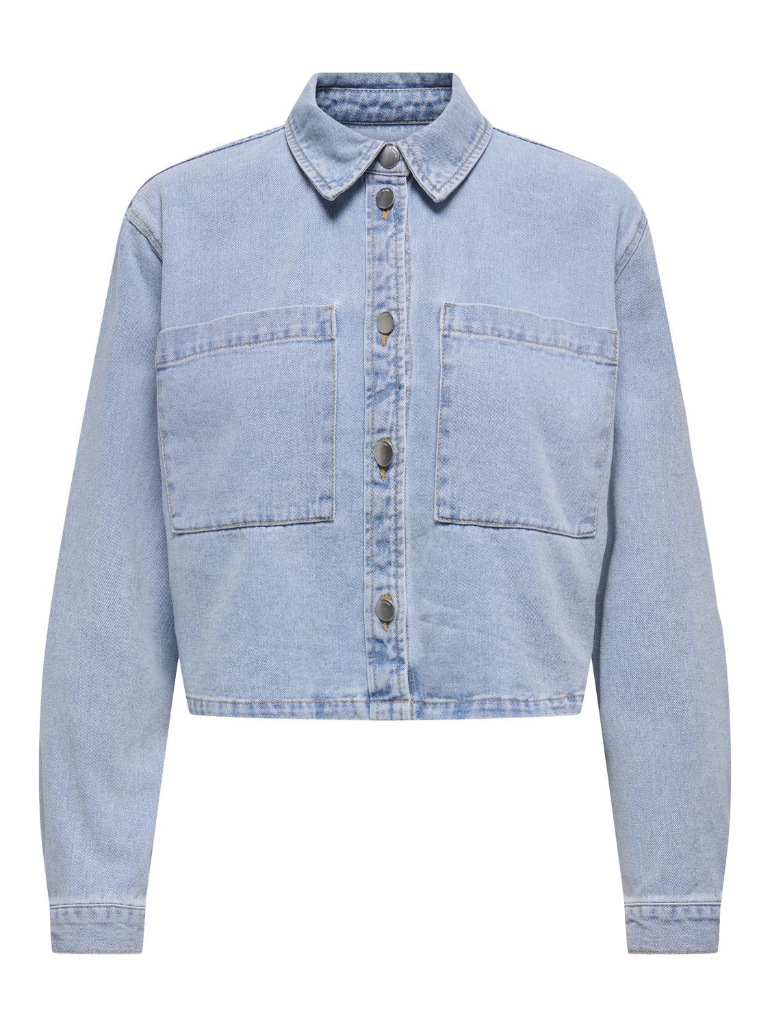 Jdymarly L/s Boxy Shacket  Dnm Noos Blå