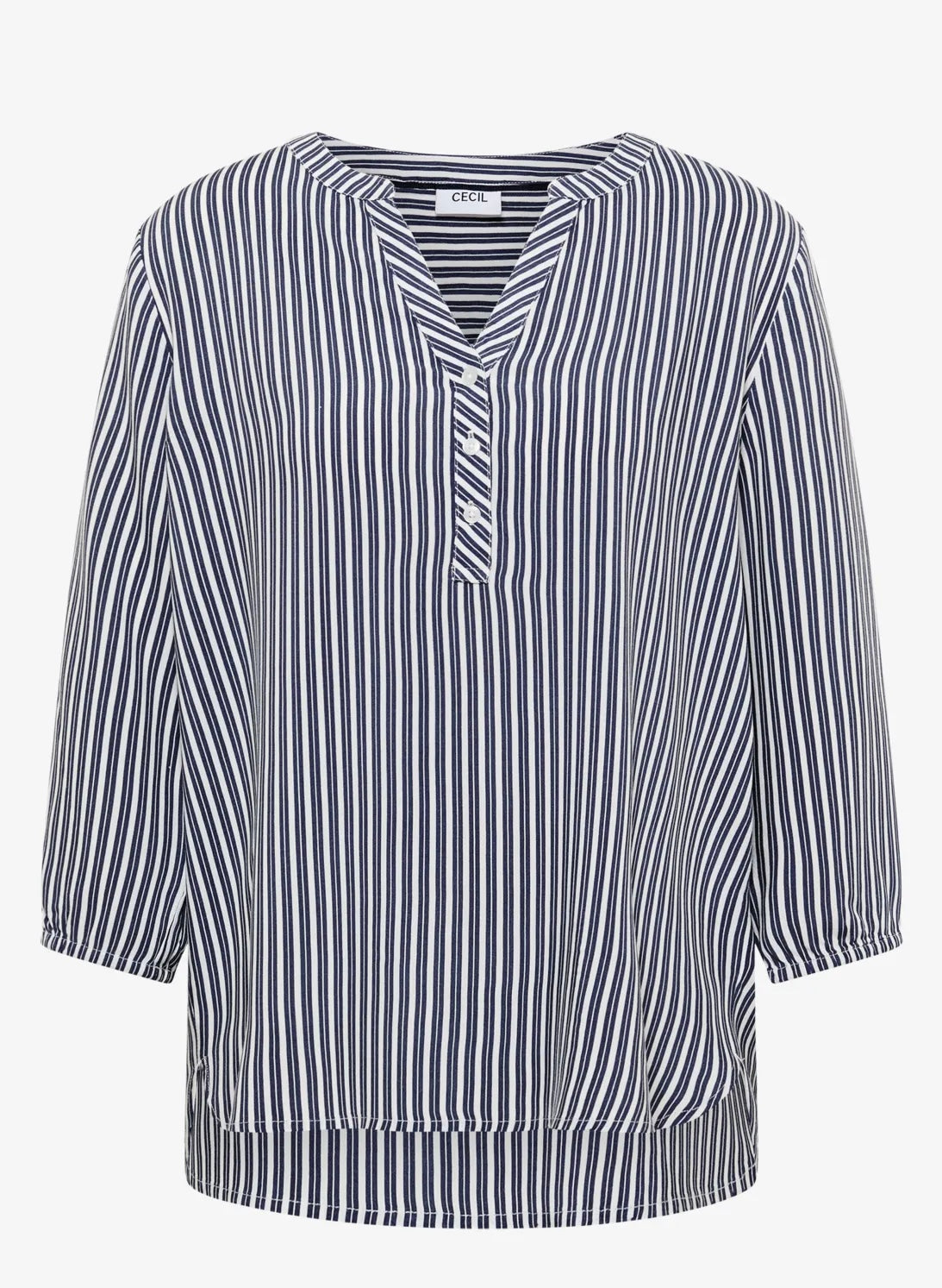 PRINTED stripe blouse Blå