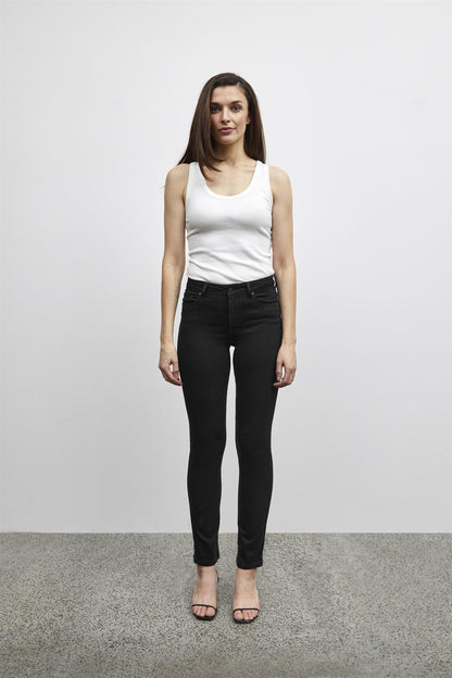 Pzemma Hw Jeans Medium Straight Leg Sort