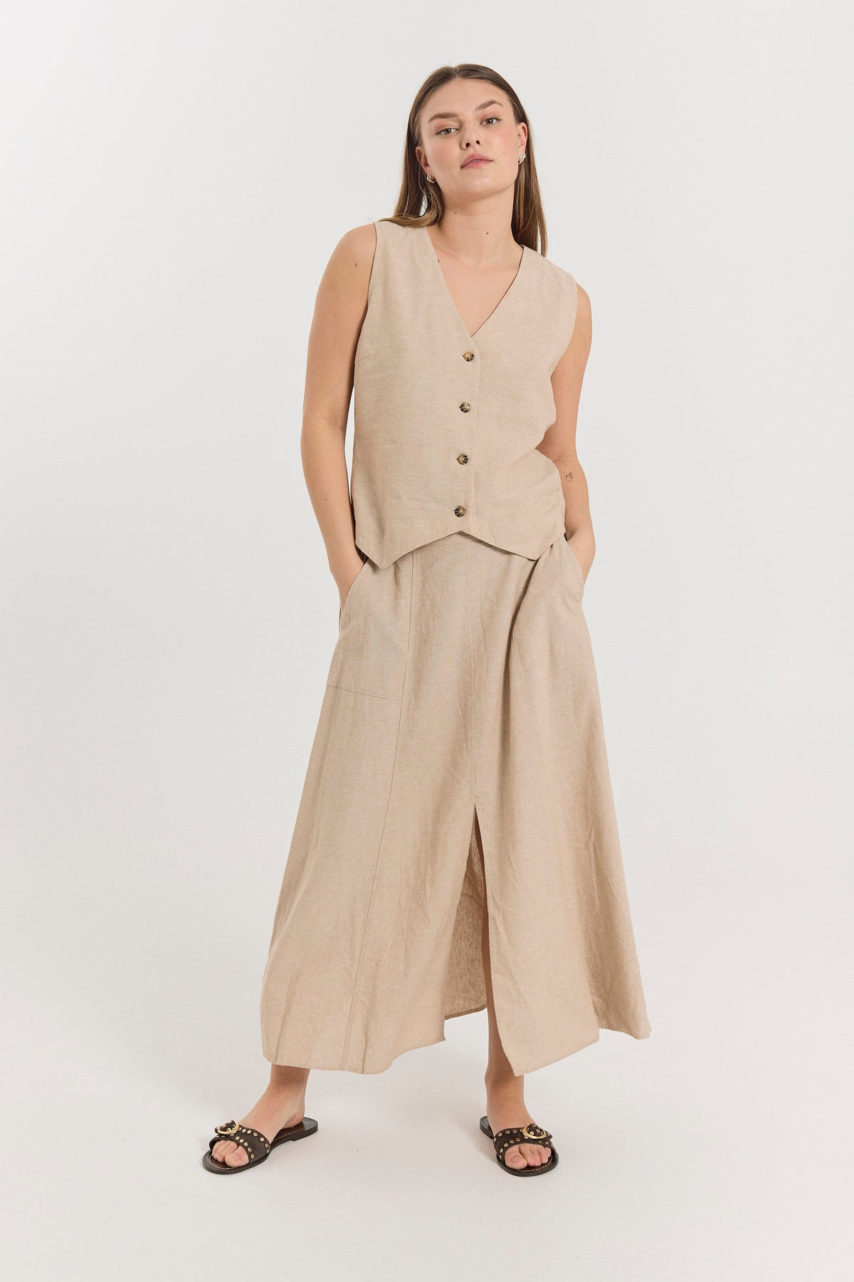 Fqlava-Skirt Beige