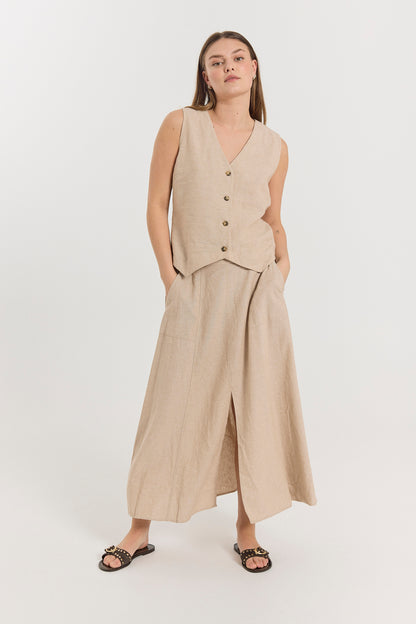 Fqlava-Skirt Beige