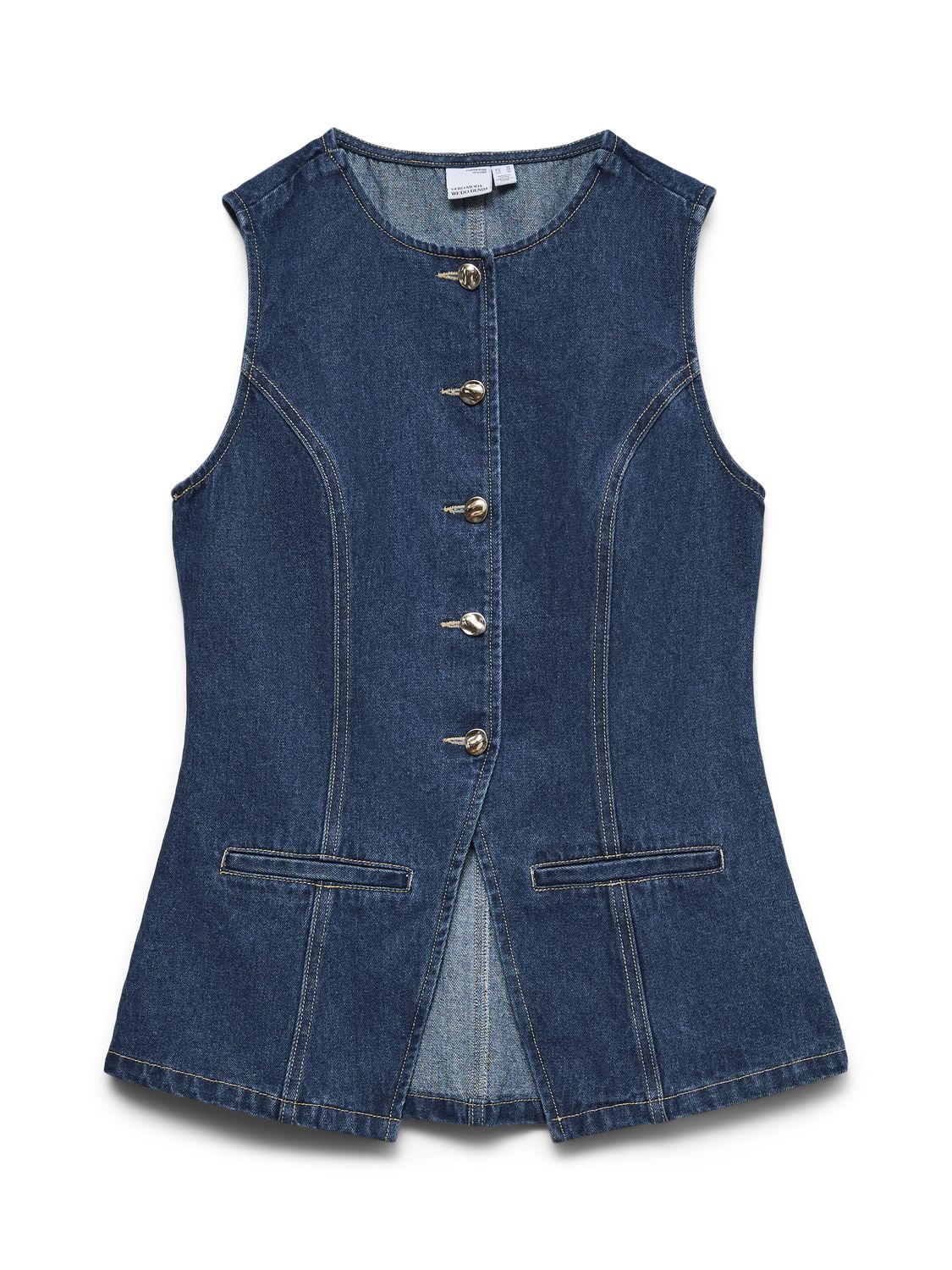 Vmmary Sl O-Neck Denim Waistcoat Yo3110 Blå