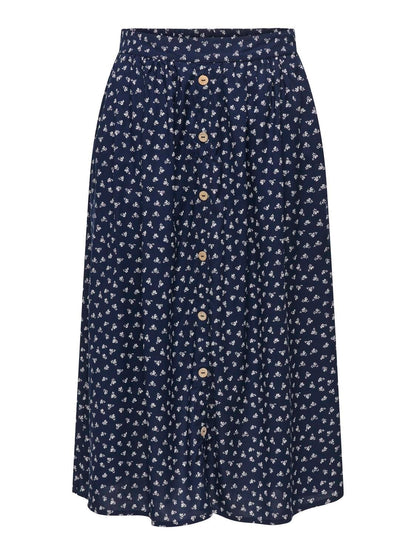Onlmilano Aop Life Long Skirt Wvn Noos Blå