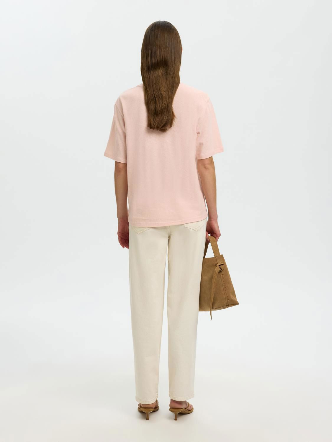 Slwada Ss Linen Blend Tee Noos Rosa