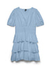 Vmlise 2/4 V-Neck Short Dress Wvn Exp Blå