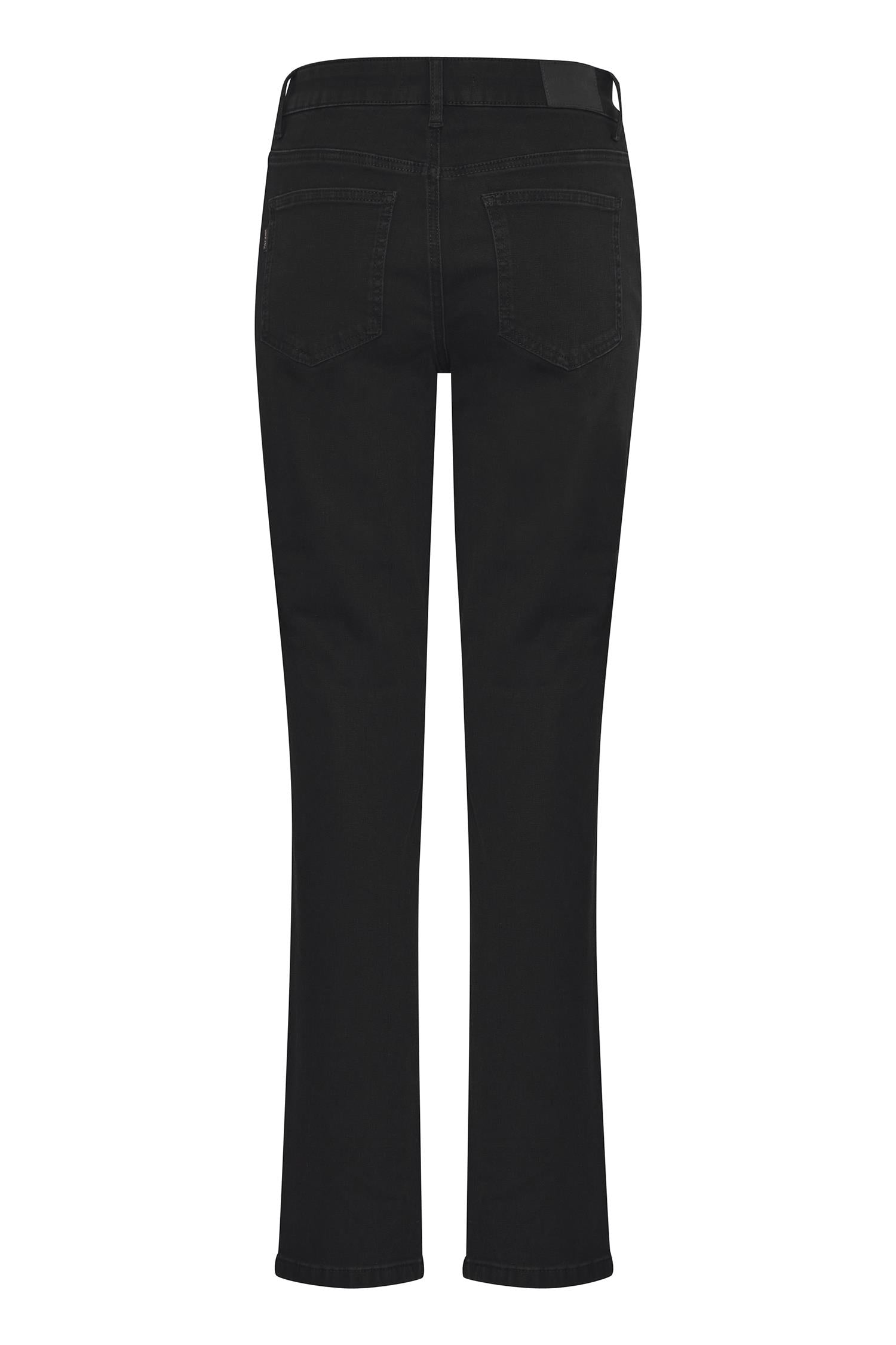 Pzemma Hw Jeans Medium Straight Leg Sort