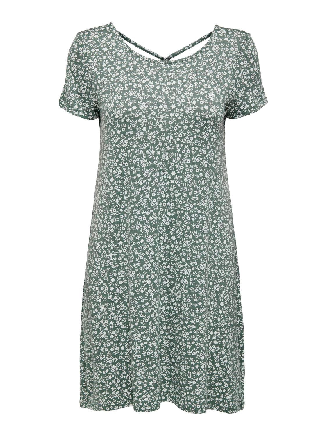 Onlbera Back Lace Up S/s Dress Jrs Noos Grønn