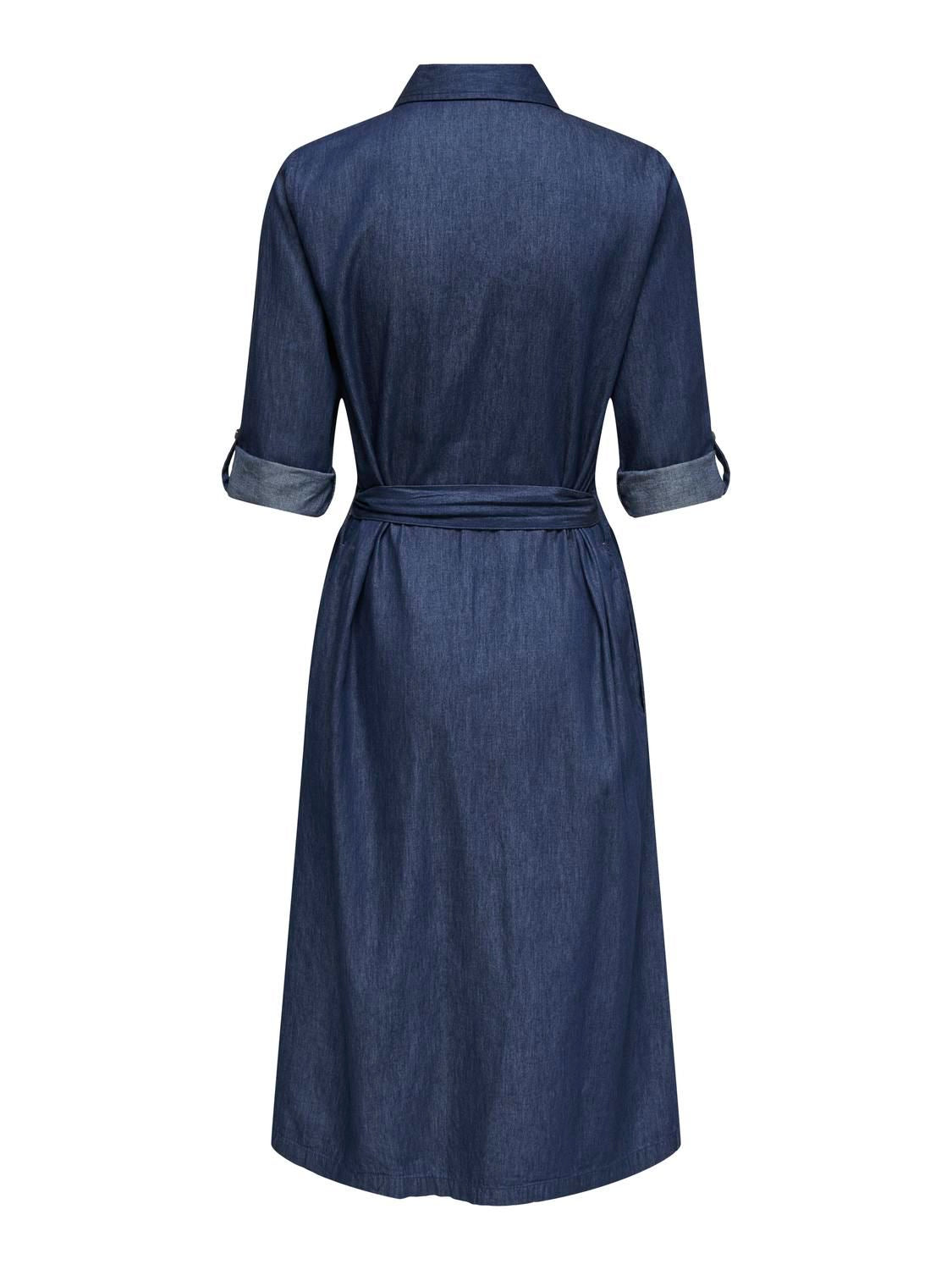 Jdykai 3/4 Midi Shirt Dress Wvn Dia Blå