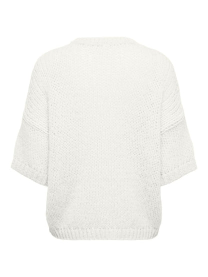 Onlnordic Ss Loose O-Neck Cs Knt Hvit