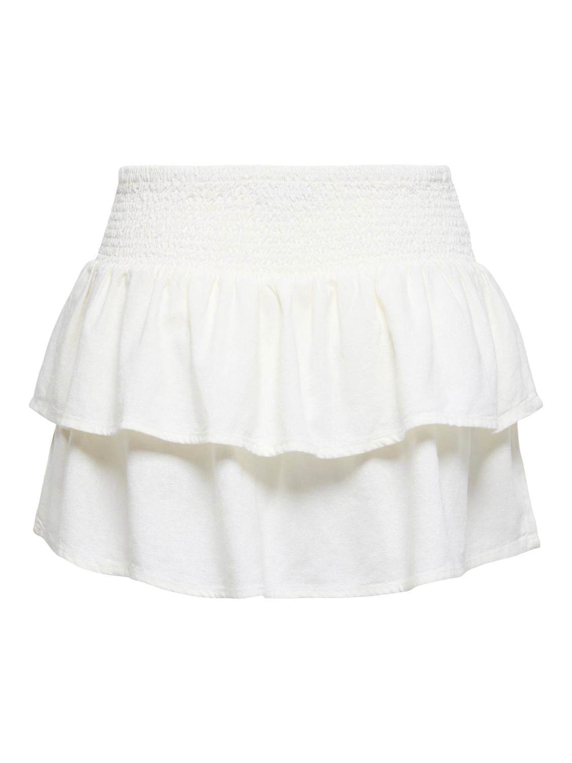 Onlgoa Mw Linen Bl Short Skirt Cc Pnt Hvit