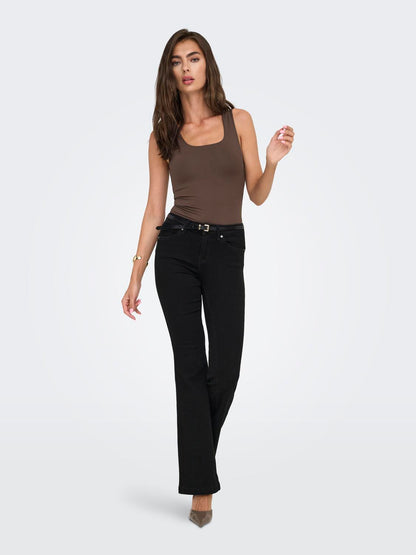 Onlea S/l 2-Ways Fit Top Jrs Noos Mørkebrun