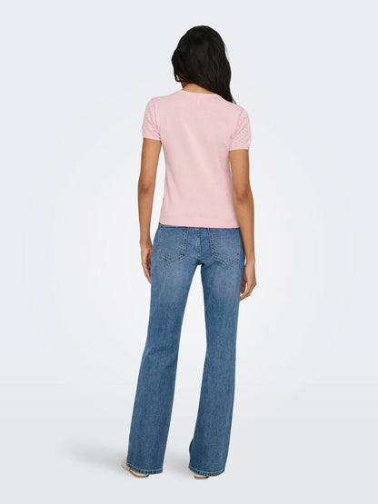 Onlluna Ss O-Neck Knt Rosa